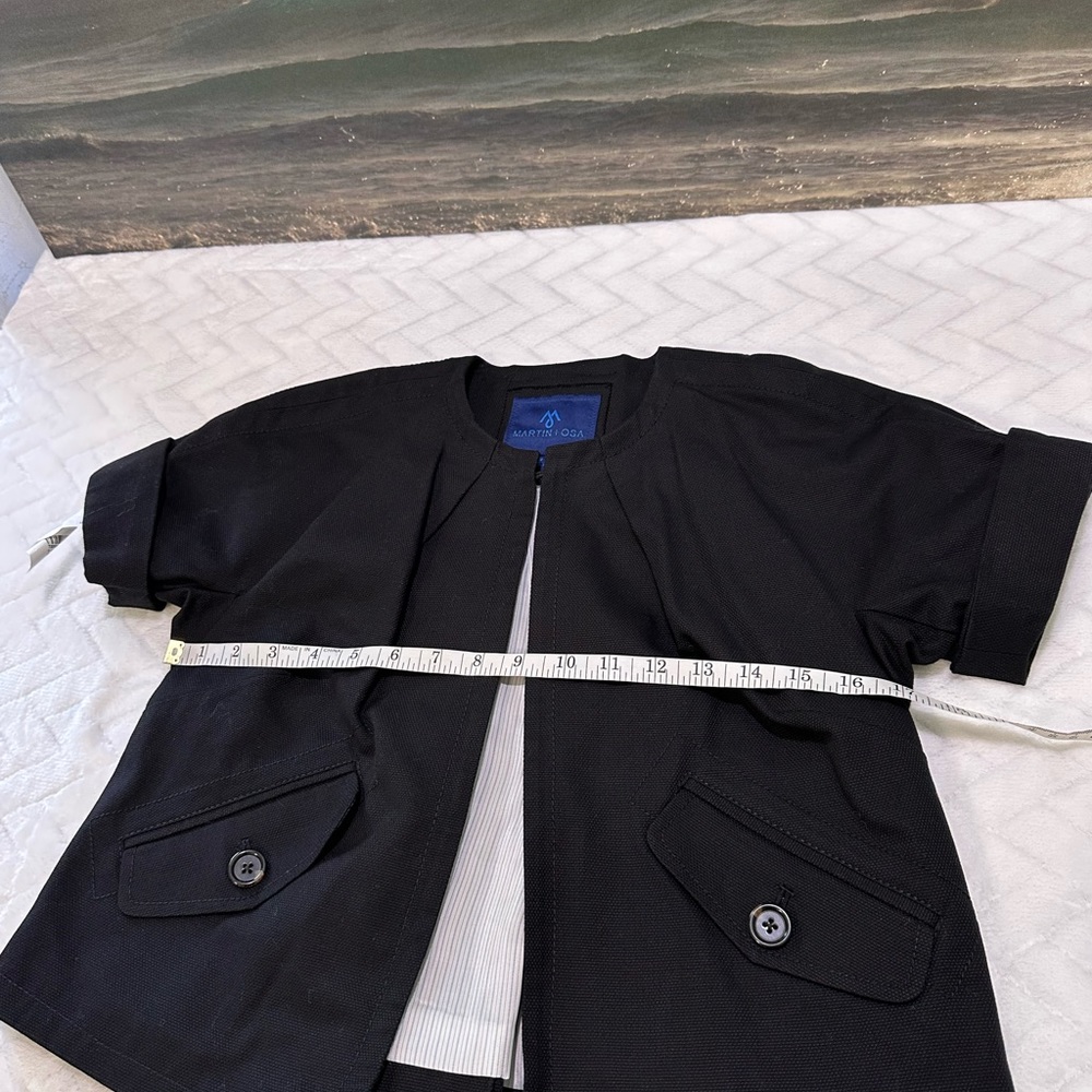 Euc $78 Martin & + And Osa Suit Coat Jacket Blazer Black Short Cuff Sleeve 2 XS - Picture 8 of 14